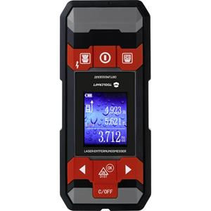 TOOLCRAFT LDM D30 Detectieapparaat Incl. laserafstandsmeter Geschikt voor Non-ferrometaal, Spanningsvoerende kabels, Hout, Ferrometaal