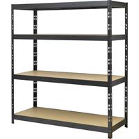 toolcraft KIT77 Lagerregal-Grundmodul 350kg (B x H x T) 1600 x 1800 x 600mm MDF Platte Holz, Schwarz