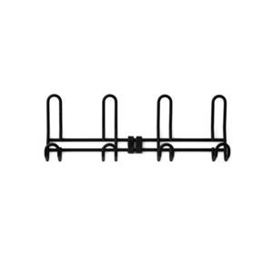 1x Zwarte Garderobe Haakjes / Wandkapstok / Deurkapstok Aluminium Met Vier Haken 12,6 X 38 Cm - Kapstokhaken
