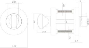 Intersteel WC-Sluiting - rond - schroefrozet - 8mm - RVS mat zwart