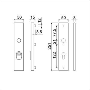 Ami Veiligheidslangschild SKG - alleen buitenzijde - KT 92 - 251 x 50 mm - F1