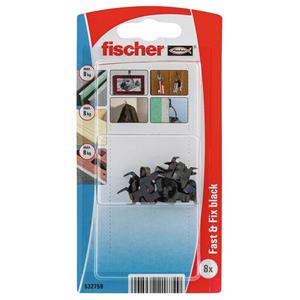 Fischer Wandhaak - Fast & Fix zwart - 8st