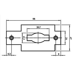 Mauer Sluitplaat - rechthoekig - 98 x 24 x 2,0 mm - RVS - voor tonrol/pendeldeur sloten