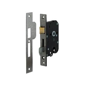 Nemef Veiligheidsdeurslot haakschoot SKG** - afgerond - 25 x 174 mm - RVS - doornmaat 50 mm - PC 55 - 4109 - din links