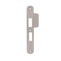 Axa Sluitplaat veiligheidsslot - afgerond - 25 x 192 mm - PC 55 - RVS Geborsteld - din links - te combineren met veiligheidsinsteekdeurslot 7420 of 7425