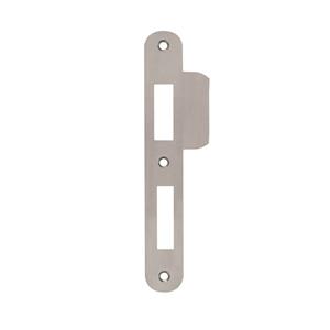 Axa Sluitplaat veiligheidsslot - afgerond - 25 x 192 mm - PC 72 - RVS Geborsteld - din links - te combineren met veiligheidsinsteekdeurslot 7420 of 7425
