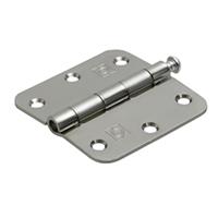 Scharnier afgerond - 76x76mm - gladde messing pen - staal verzinkt