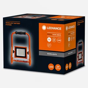 LEDVANCE WORKLIGHT BATTERY 10 W LED Mobiler Strahler Kaltweiß 27,6 cm Aluminium / Kunststoff Orang, 576476 - 