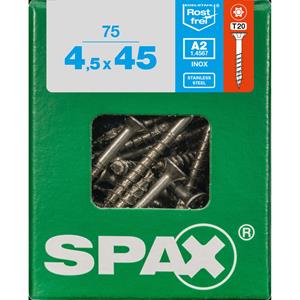 Spax schroef 'T-Star plus A2' RVS 45 x 4,5 mm - 75 stuks