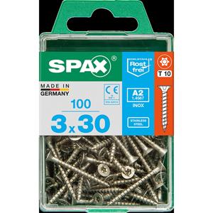 Spax schroef 'T-Star plus A2' RVS 30 x 3 mm - 100 stuks