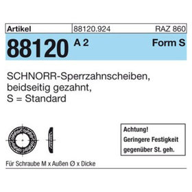 Sonstige ART 88120 SCHNORR - Scheiben Federstahl S 5 mech. verzinkt mech Zn S