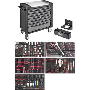 VIGOR - Werkstattwagen Series XL ℃ Edelstahl-Arbeitsplatte ℃ mit Sortiment ℃ V4481-X/466 ℃ 466-teilig
