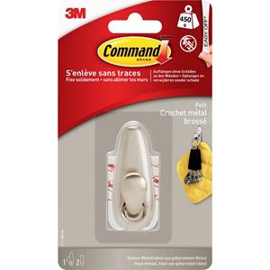 3M Command Small Metallhaken Klassisch, Fc11-Bnfgn, Gebürstetes Nickel