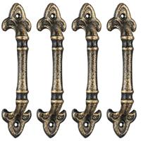 RELAXDAYS 4 x Möbelgriff Vintage, Türgriffe antik für Schränke, Schubladen, Schiebetüren, Gusseisen, Schrankgriffe, 20 cm, bronze