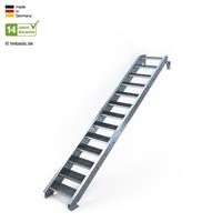 Außentreppe 13 Stufen bis Höhe 280 cm, 80 - 120 cm [100 cm beidseitiges Geländer ST 3 (31 / 9 mm schmal)]