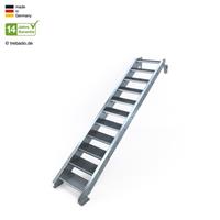 Außentreppe 11 Stufen bis Höhe 240 cm, 80 - 120 cm [90 cm Geländer links ST 3 (31 / 9 mm schmal)]