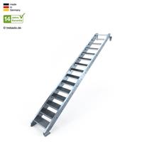 Geschosstreppe 15 Stufen Höhe 320 cm, 80 - 120 cm [60 cm beidseitiges Geländer ST 1 (31 / 31 mm)]