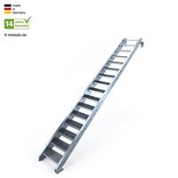 Geschosstreppe 16 Stufen Höhe 340 cm, 80 - 120 cm [110 cm Geländer links ST 1 (31 / 31 mm)]