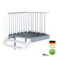 Trebado Stahlpodest 120 x 135 cm Platz mit Geländer [135 cm]