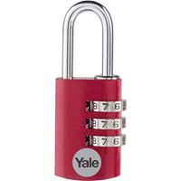 YALE YE3CB/20/121/1/CO Vorhängeschloss 20mm Rot Zahlenschloss