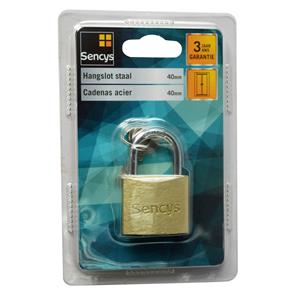Sencys hangslot staal 40mm 2st