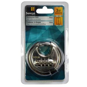 Sencys schijfslot cijfercombinatie 70mm