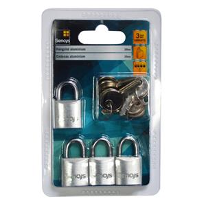 Sencys hangslot aluminium 20mm 4st