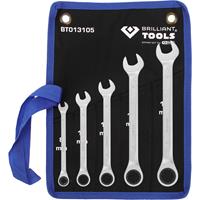 BRILLIANT TOOLS Ratschenringschlüssel-Satz, 5-tlg, 8 - 19 mm - 