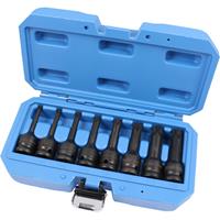 BRILLIANT TOOLS 1/2' Kraft Bit-Stecknuss Satz, Torx, 8-tlg, T30 - T80 - 