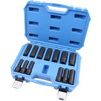 BRILLIANT TOOLS 1/2' Kraft-Stecknuss-Satz, Sechskant, 13-tlg, lang, 10 - 24 mm - 