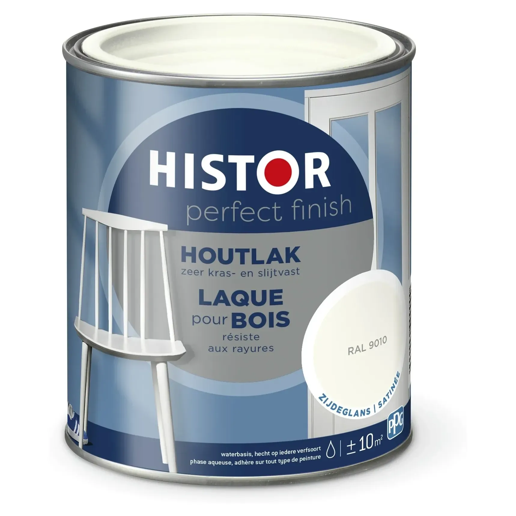 Histor perfect finish houtlak zijdeglans ral 9016 0.25 ltr