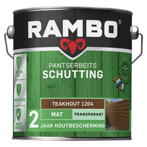 Rambo pantserbeits schutting mat transparant 1204 teakhout 2.5 ltr