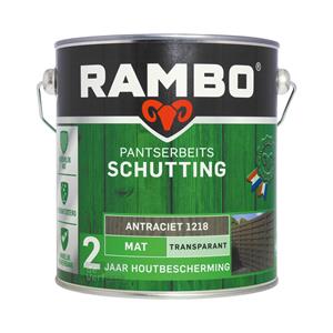 Rambo pantserbeits schutting mat transparant 1218 antraciet 2.5 ltr