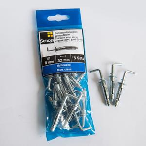Sencys hollewandplug metaal met schroefduim 8 x 32mm 15 stuks
