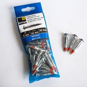 Sencys hollewandplug metaal zelfborend met bout 8 x 32mm 20 stuks