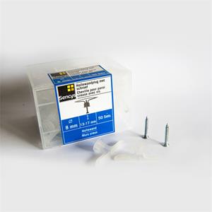 Sencys hollewandplug kunststof met schroef 50 stuks
