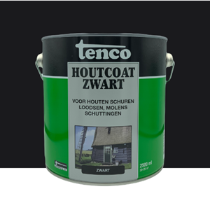 Tenco houtcoat waterbasis mat zwart 2.5 ltr