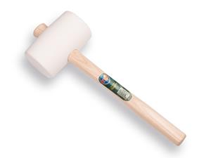 Plusjop Rubberhamer  ATLAS  nr. 4  hard,  90 shore.  Wit rubber. 1350 gr. Ã¸ 85x140 mm
