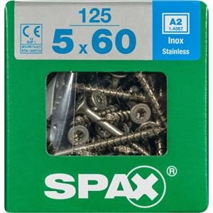 Spax schroef 'T-Star plus A2' RVS 60 x 5 mm - 125 stuks