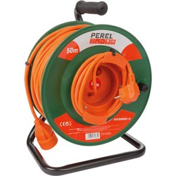 Kabelhaspel Schuko 230V 50 Meter PVC Groen/oranje/zwart