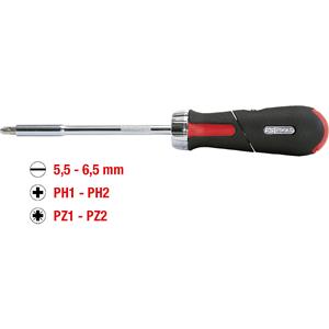 kstools KS Tools 1/4'' revolver-ratel-bit-schroevendraaier, lengte 260 mm, 7 delen