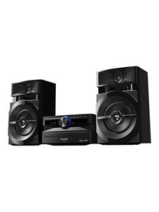 Panasonic SCUX100EK. Soort: Home audio mini system, Kleur van het product: Zwart, Kleuring: Monotoon. Gemiddeld vermogen: 300 W, Luidspreker soort: 2-weg, Diameter woofer: 13 cm. Ondersteunde frequent