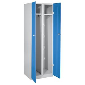 CERTEO Wolf Stahlschrank - Breite 600 mm, 2 Garderoben - TÃ¼ren lichtblau