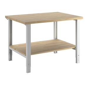 EUROKRAFTpro Werkbank, modulair systeem, met 1 aflegbord, diepte 900 mm, breedte 1250 mm
