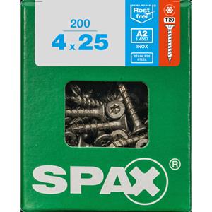 Spax schroef 'T-Star plus A2' RVS 25 x 4 mm - 200 stuks