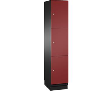 C+P CAMBIO-lockerkast met plaatstalen deuren, 3 vakken, breedte 400 mm, kastframe lichtgrijs / deur lichtgrijs
