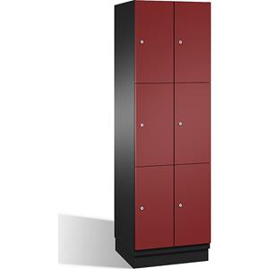 C+P CAMBIO-lockerkast met plaatstalen deuren, 6 vakken, breedte 600 mm, kastframe lichtgrijs / deur lichtgroen