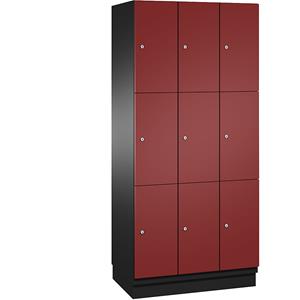 C+P CAMBIO-lockerkast met plaatstalen deuren, 9 vakken, breedte 900 mm, kastframe blank aluminiumkleurig / deur blank aluminiumkleurig