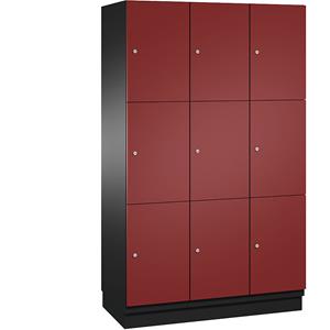 C+P CAMBIO-lockerkast met plaatstalen deuren, 9 vakken, breedte 1200 mm, kastframe lichtgrijs / deur gentiaanblauw