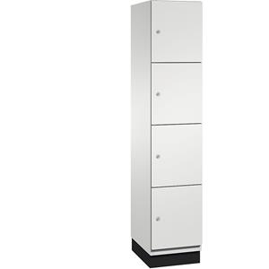 C+P CAMBIO-lockerkast met plaatstalen deuren, 4 vakken, breedte 400 mm, kastframe lichtgrijs / deur lichtgrijs